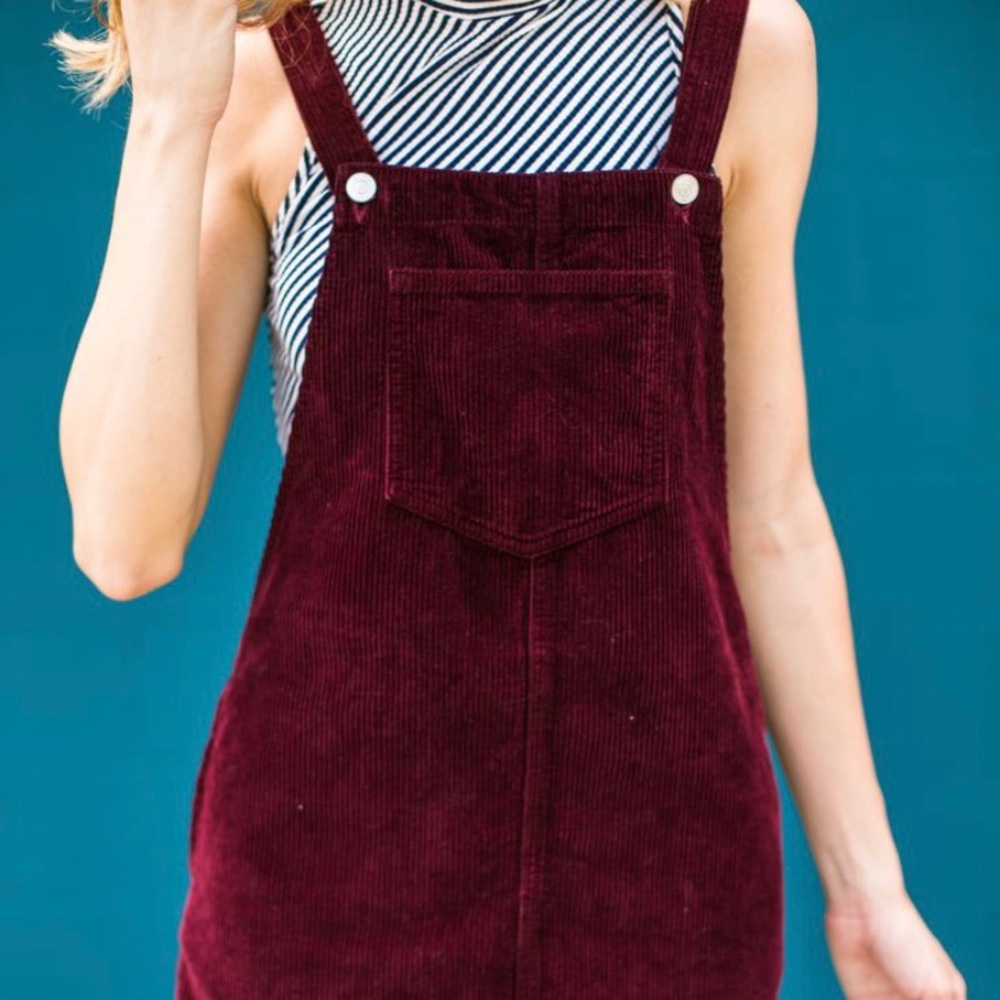 Topshop Moto Corduroy Pinafore Dress Small Size 2